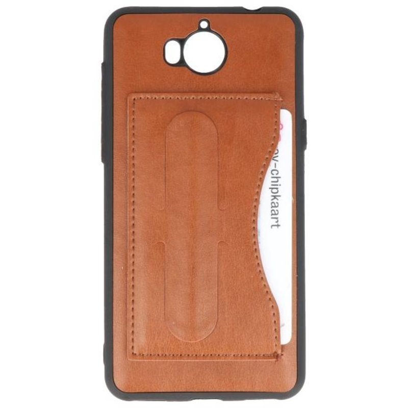 Standing TPU Wallet Case voor Huawei Y5 2017 Bruin