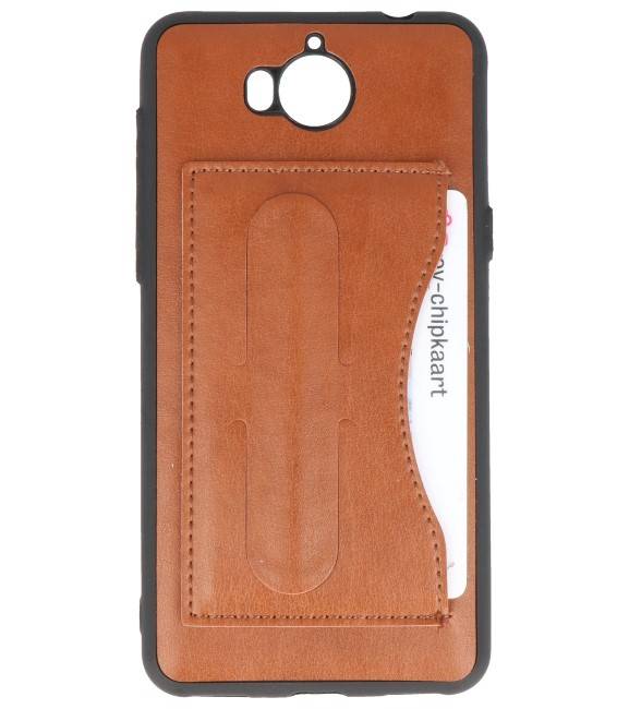 Debout Case Wallet TPU pour Huawei Y5 2017 Brown