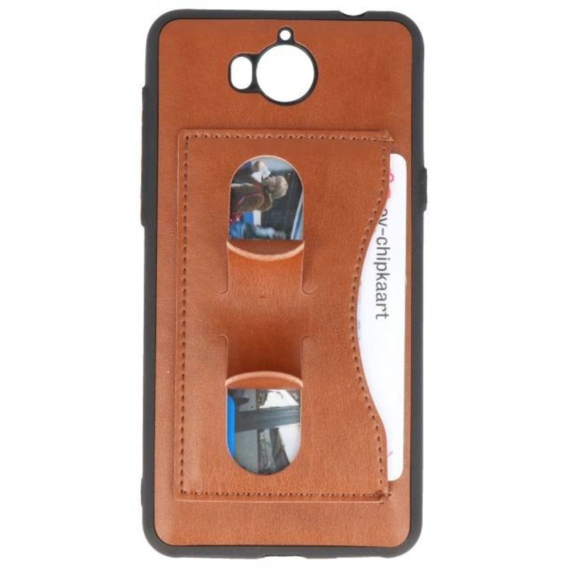 Standing TPU Wallet Case for Huawei Y5 2017 Brown