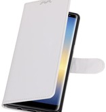 Galaxy Note 8 Wallet tilfælde bog typen tegnebog sag Hvid