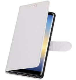 Galaxy Note 8 Wallet tilfælde bog typen tegnebog sag Hvid