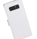 Galaxy Note 8 Wallet Type de livre de cas portefeuille cas blanc