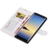 Galaxy Note 8 Wallet Type de livre de cas portefeuille cas blanc