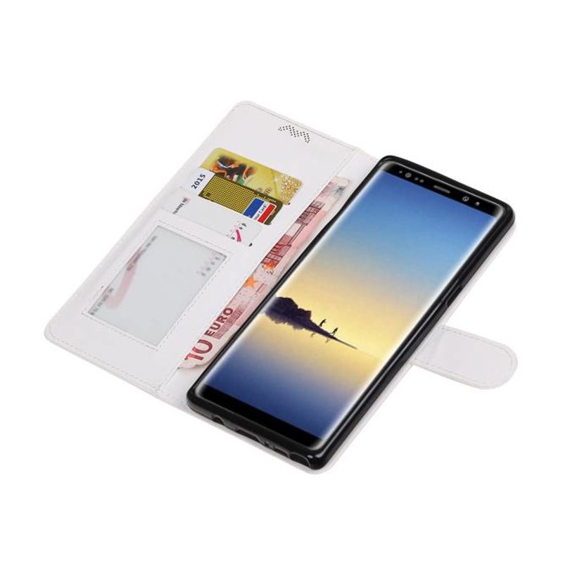 Galaxy Note 8 Wallet Fall Buchtyp Mappenkasten Weiß