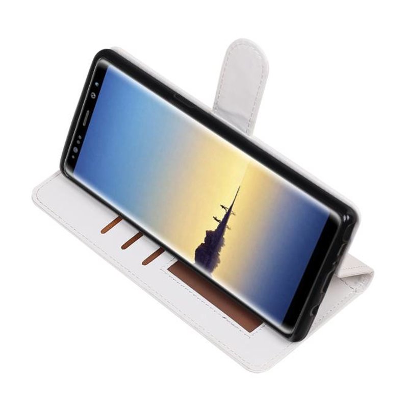 Galaxy Note 8 Wallet Fall Buchtyp Mappenkasten Weiß