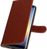Galaxy Note 8 Wallet Type de livre de cas portefeuille affaire Brown