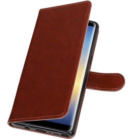 Galaxy Note 8 Wallet tilfælde bog typen tegnebog sag Brown