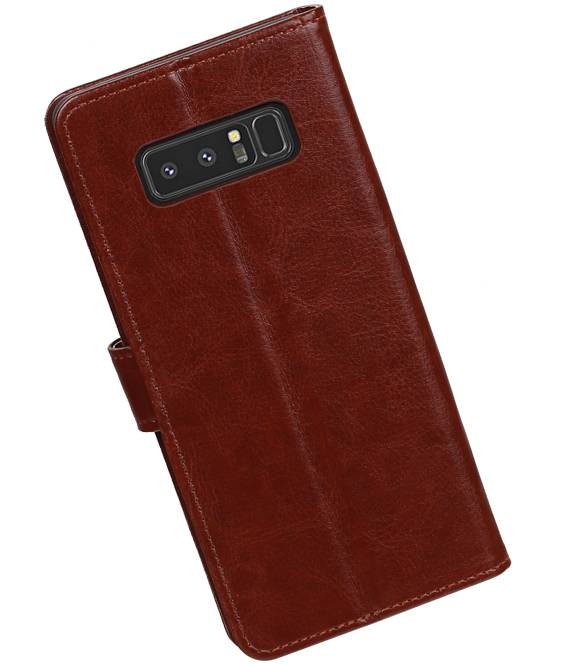 Galaxy Note 8 Wallet Fall Buchtyp Mappenkasten Brown