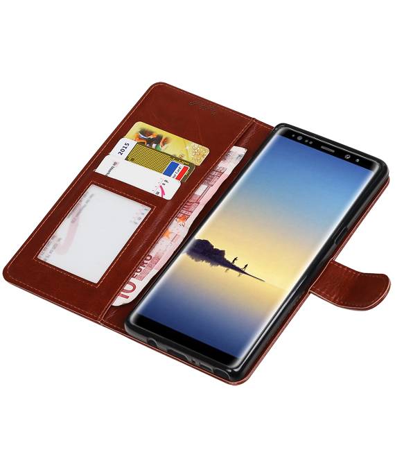 Galaxy Note caso 8 Portafoglio tipo caso libro Raccoglitore del Brown
