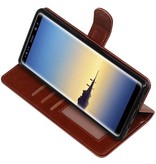 Galaxy Note 8 Wallet tilfælde bog typen tegnebog sag Brown