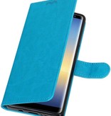 Galaxy Note 8 Monedero caso de libros carpeta de la caja de la turquesa