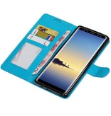 Galaxy Note 8 Monedero caso de libros carpeta de la caja de la turquesa