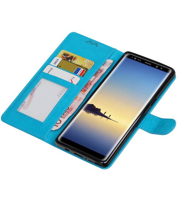 Galaxy Note 8 Portafoglio caso tipo caso libro portafoglio Turchese