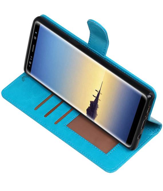 Galaxy Note 8 Monedero caso de libros carpeta de la caja de la turquesa