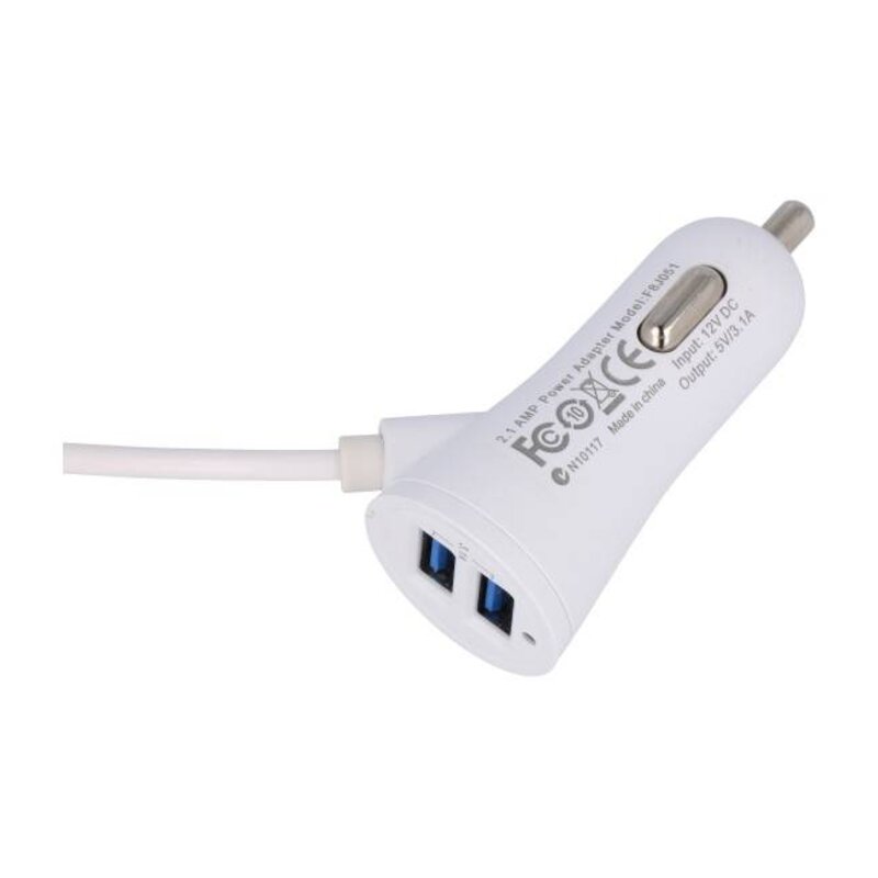 Autolader met 2 USB 3.1A voor TYPE C Telefoon