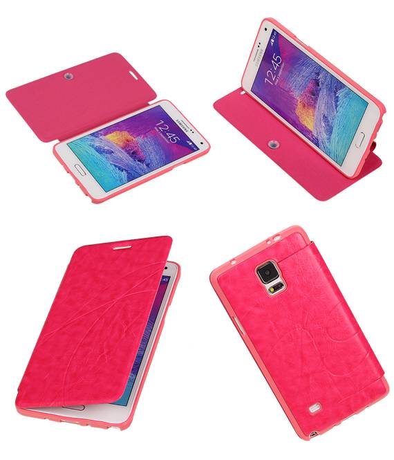 Caso Tipo EasyBook per il Galaxy Note 4 N910F Rosa