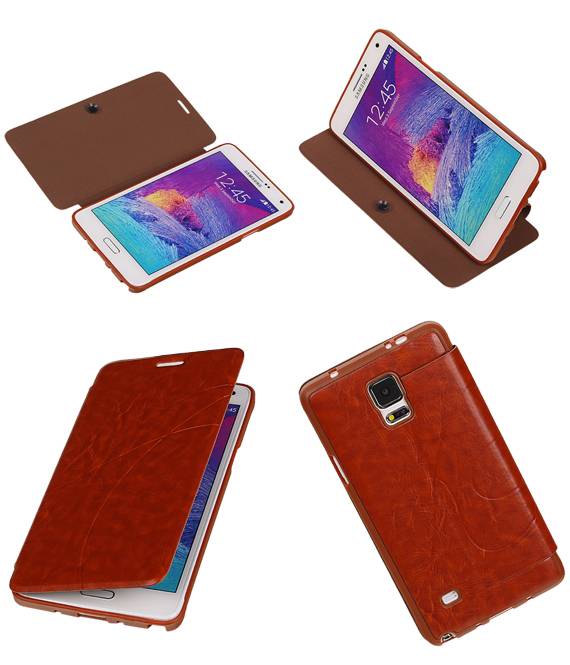 Caso Tipo EasyBook per il Galaxy Note 4 N910F Brown