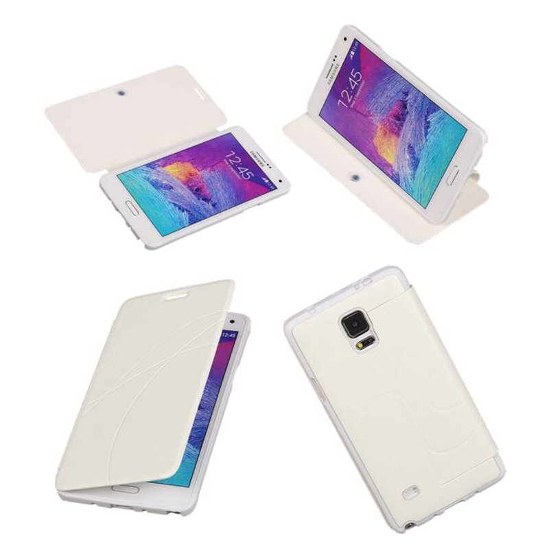 Caso Tipo EasyBook per il Galaxy Note 4 N910F Bianco