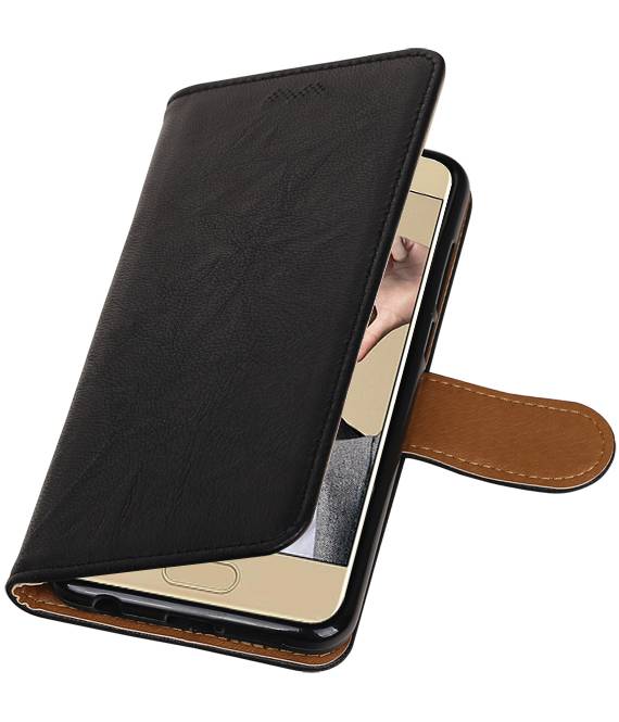 Washed Leather Bookstyle Case for Honor 9 Black