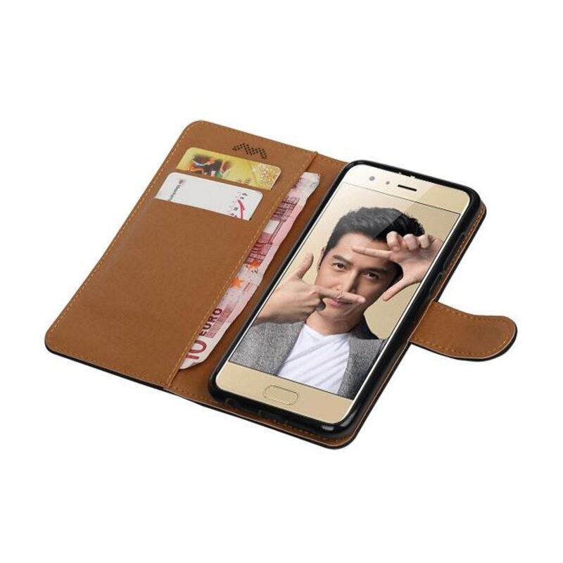 Case Lavé livre en cuir de style pour 9 Honor Noir