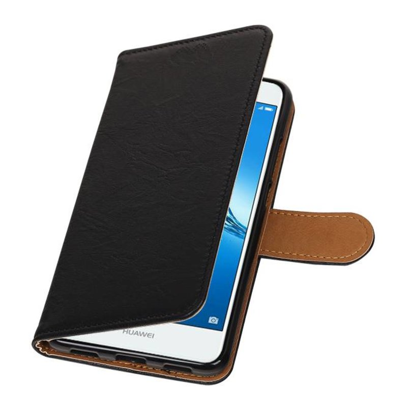 Washed Leather Bookstyle Case for Huawei Y7 / Y7 Prime Black