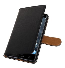 Case Lavé livre en cuir de style pour Nokia 7 Noir