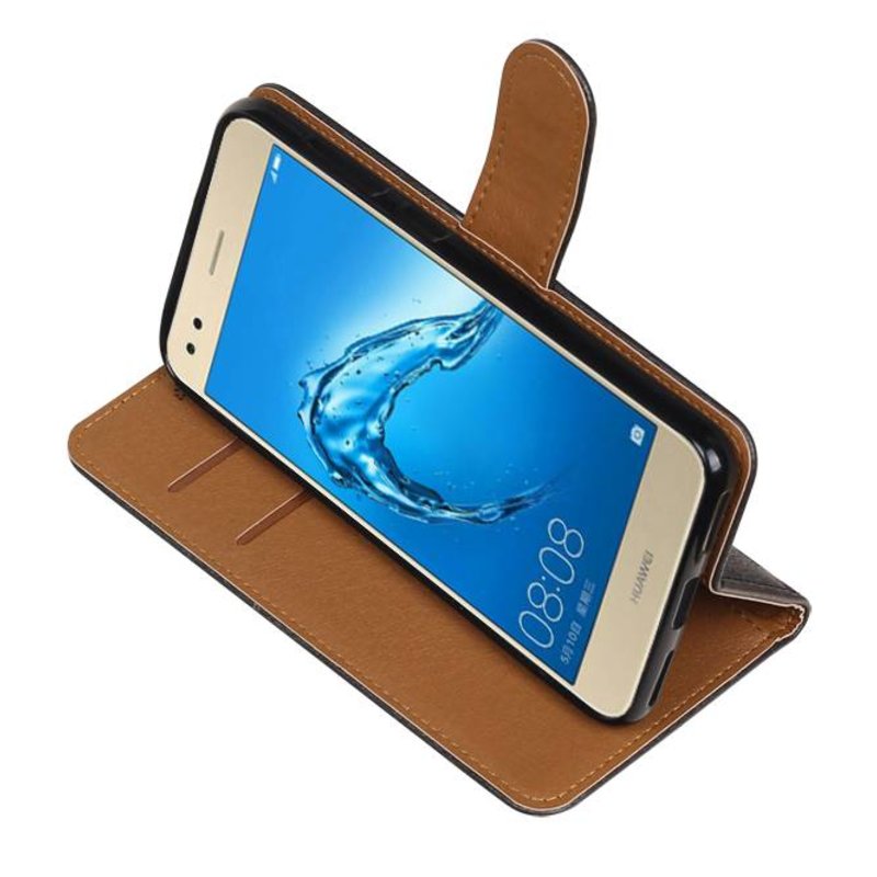 Huawei P9 Lite mini Portemonnee hoesje wallet case Zwart