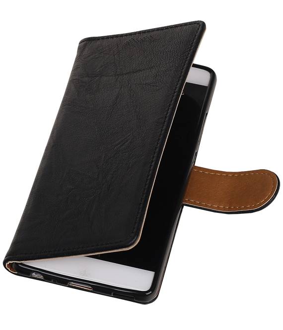 Washed Leather Bookstyle Case for Huawei P9 Lite mini Black