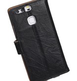 Washed Leather Bookstyle Case for Huawei P9 Lite mini Black