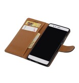 Vasket Læder Book Style Taske til Huawei P9 Lite Mini Sort