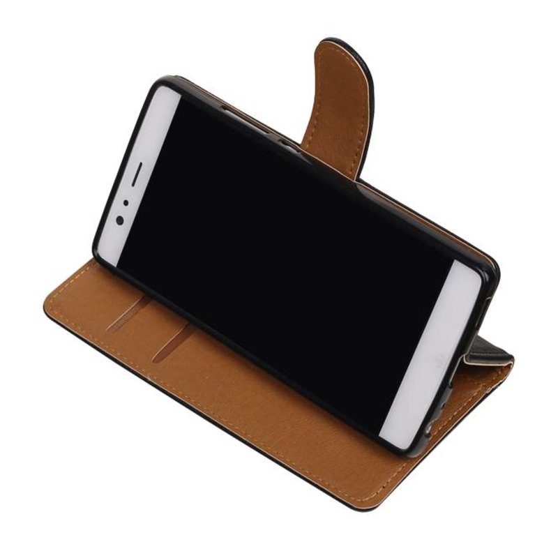 Washed Leather Bookstyle Case for Huawei P9 Lite mini Black