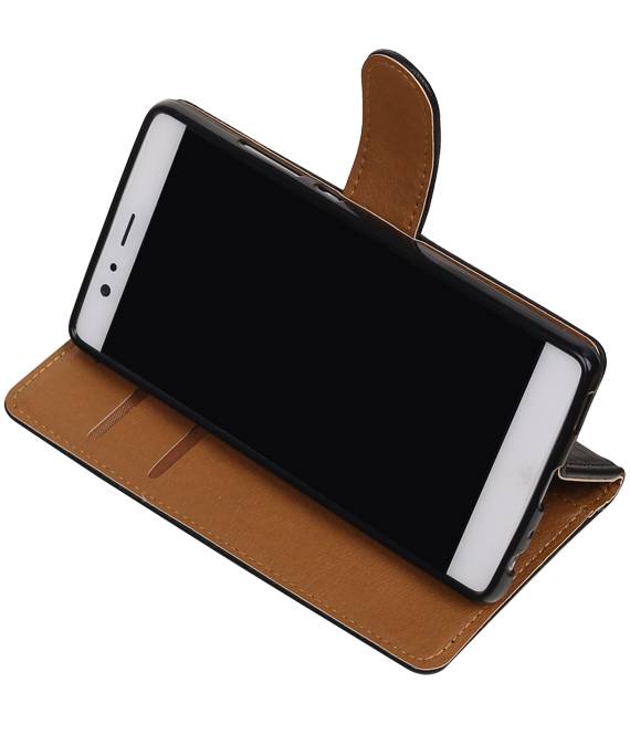 Washed Leather Bookstyle Case for Huawei P9 Lite mini Black