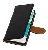 Washed Leer Bookstyle Hoes voor Sony Xperia XA Zwart