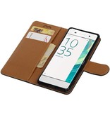 Washed Leather Bookstyle Case for Sony Xperia XA Black