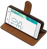 Lavé livre en cuir Style pour Sony Xperia XA Noir