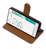 Washed Leather Bookstyle Case for Sony Xperia XA Black