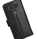 Case Lavé livre en cuir de style pour LG Q8 Noir