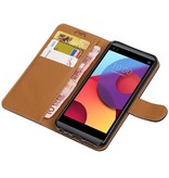 Washed Leather Bookstyle Case for LG Q8 Black