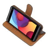 Vasket Læder Book Style Taske til LG Q8 Sort