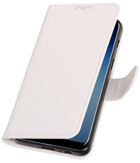 Galaxy A8 / A5 2018 caja de la carpeta caso de libros cartera blanca