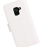 Galaxy A8 / A5 2018 caja de la carpeta caso de libros cartera blanca