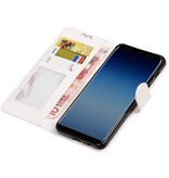 Galaxy A8 / A5 2018 Wallet tilfælde bog typen tegnebog sag Hvid