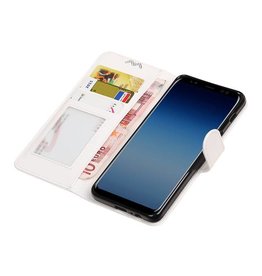 Galaxy A8 / A5 2018 caja de la carpeta caso de libros cartera blanca