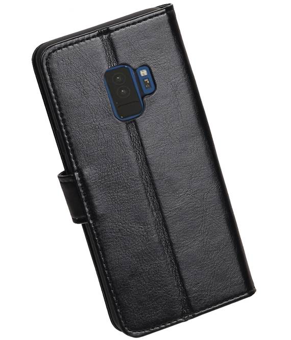 Galaxy S9 cassa del raccoglitore booktype caso Nero portafoglio