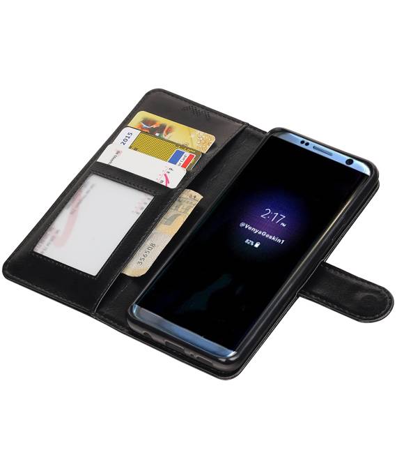 Galaxy S9 cassa del raccoglitore booktype caso Nero portafoglio