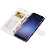 Galaxy S9 Plus caja de la carpeta caso de libros cartera blanca
