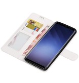 Galaxy S9 plus Type de livre d'étui portefeuille porte-monnaie étui blanc