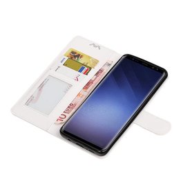 Galaxy S9 Inoltre cassa del raccoglitore del caso Tipo di libri portafoglio Bianco