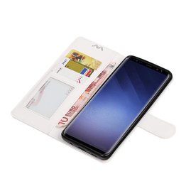 Galaxy S9 plus Type de livre d'étui portefeuille porte-monnaie étui blanc