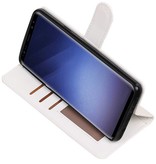 Galaxy S9 Plus caja de la carpeta caso de libros cartera blanca